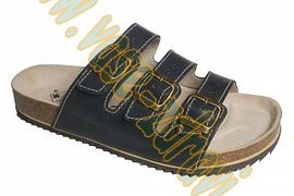 Pantofle rovné třípáskové - pánské - zdravotní obuv Jasný